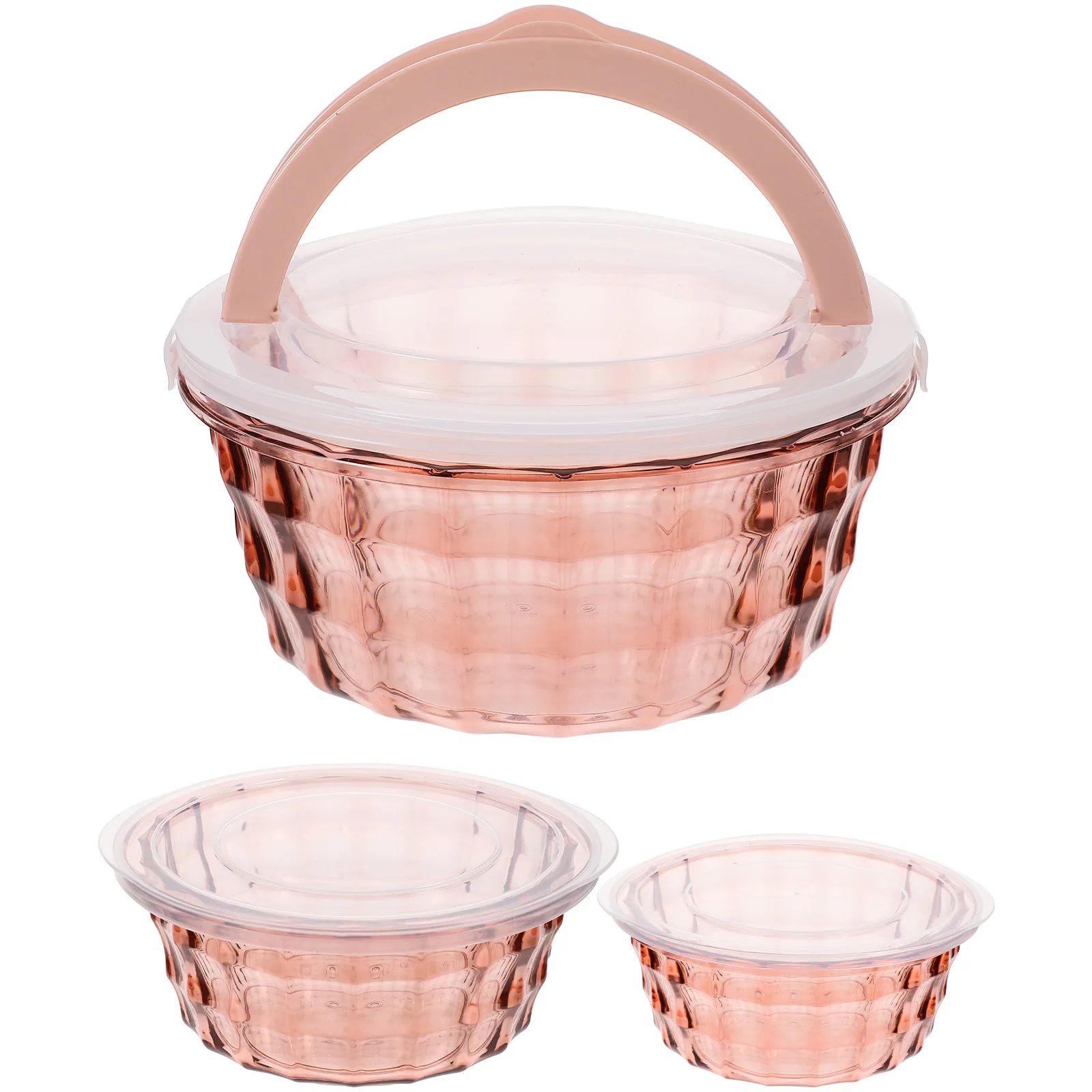 

Airtight Food Storage Container Fresh Box Bento Containers Mixing Bowl Pink Silica Gel Salad Serving Fruit Vegetable Candy Snack