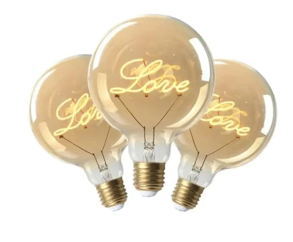 Led Bulb 220V Edison bulb G125 letter lamp LED lighting 4W bulb E27 energy saving lamp E27 dimmable G125 love lamp