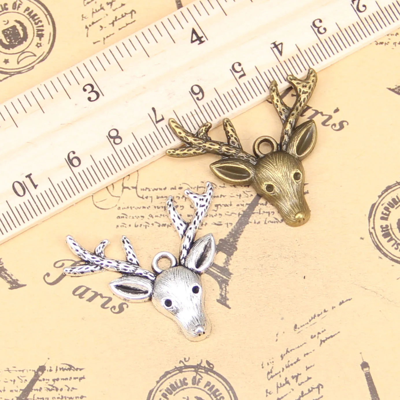 38pcs Jewelry Charms deer head 31x36mm Antique Silver Plated Pendants Making DIY Handmade Tibetan Silver Jewelry