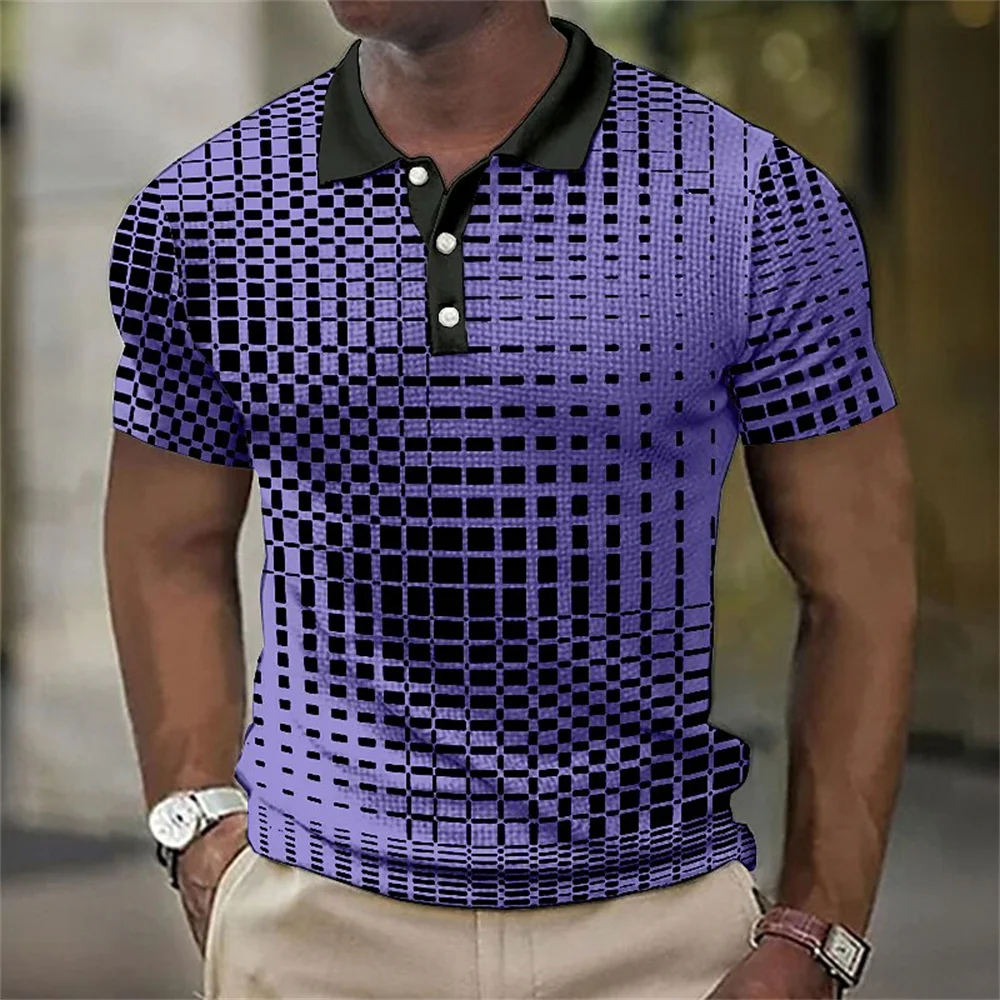 Polo Retro 3d para hombre, ropa informal de calle, manga corta, holgada, ropa deportiva de alta calidad, Top suave