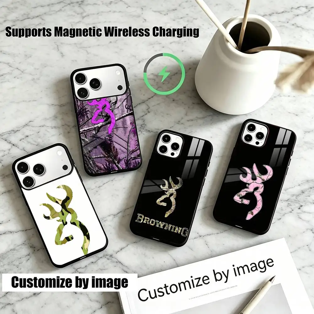 Deer Hunting Camo L-Logos  Phone Case For iPhone18,17,16,15,14,13Plus,Pro Compatible with magnetic wireless charging