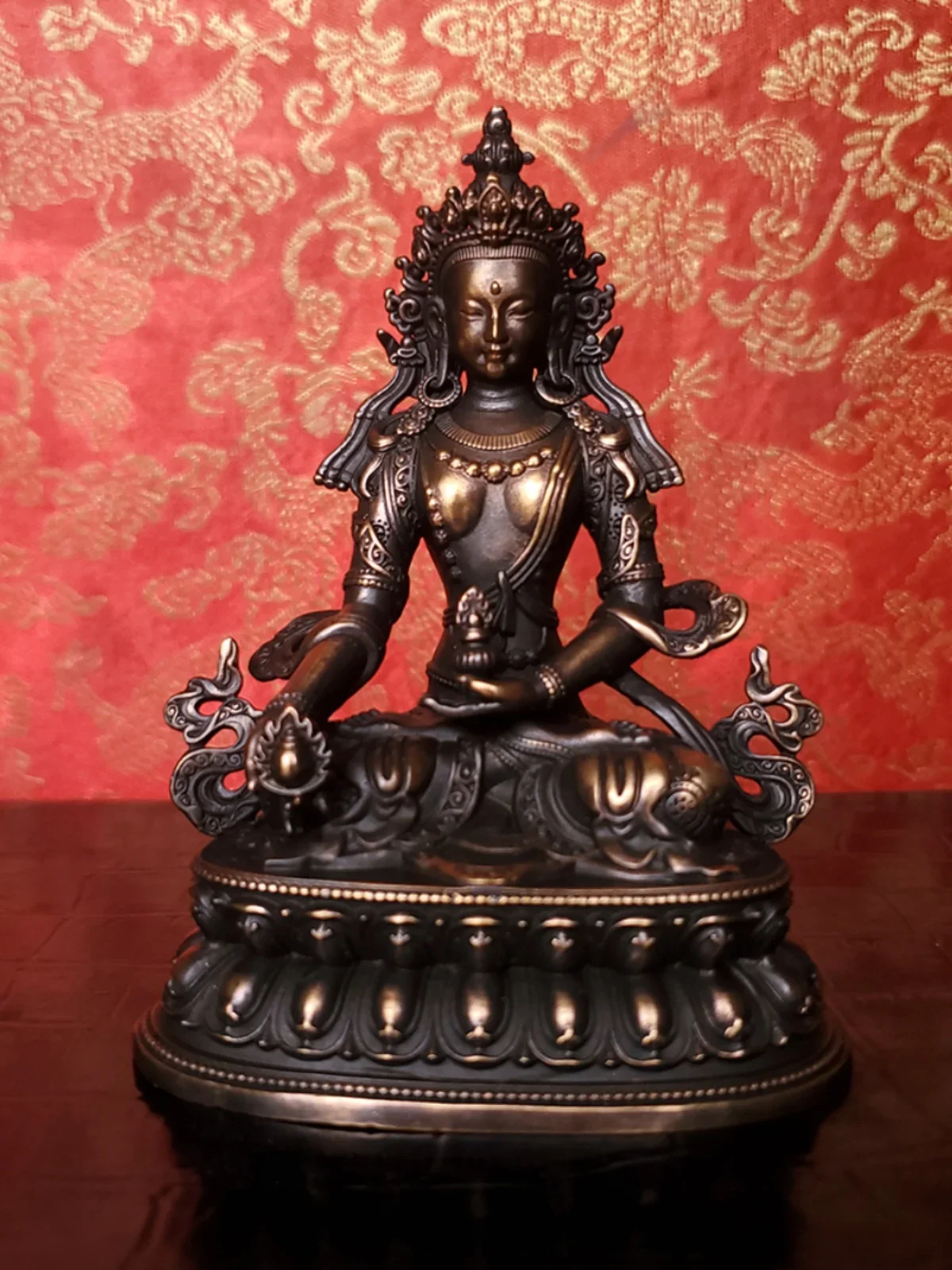 Nepalese craftsmanship pure copper Jizang King Bodhisattva Buddha statue ornament, copper old home offering handmade Chinese sty