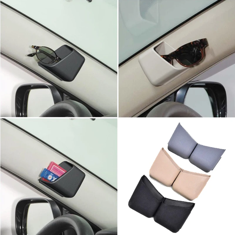 Universal Car Auto Sunglasses Organizer Eyeglasses Glasses Holder Accessories Phone Organizer Storage Boxes Holders Pocket 2pcs