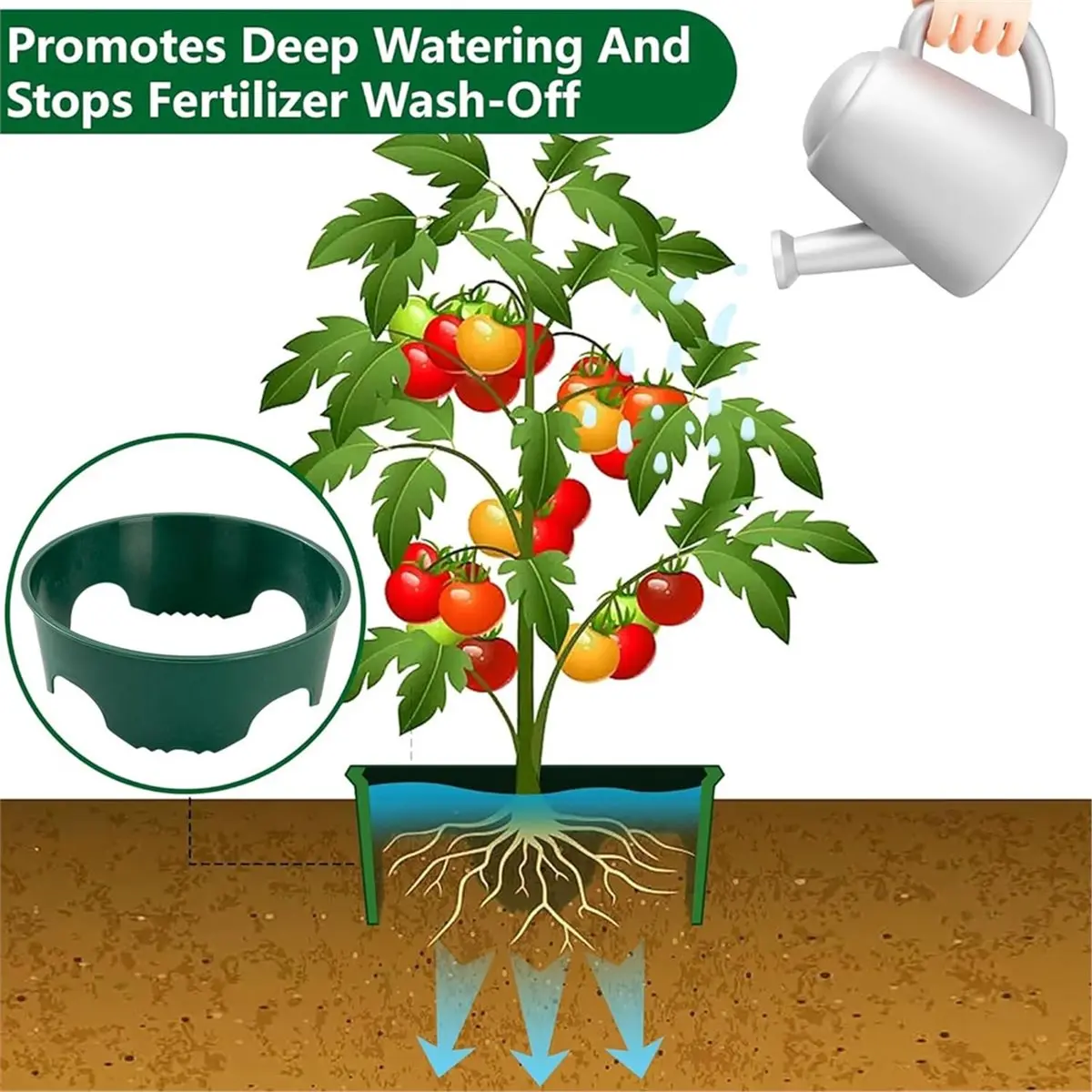 Big Discount 4 Plant Guard Rings for Root Watering and Weed Permanent Garden Guard Tool Permanent Plant Growth Collar
