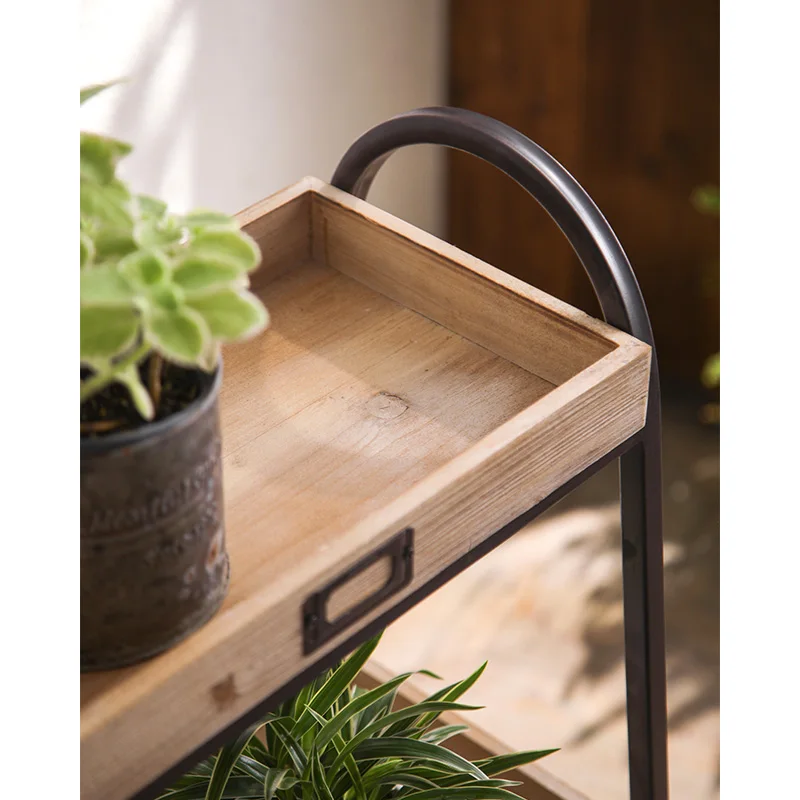 Wooden indoor flower pot stand Farmhouse garden Home garden Wooden plant flower stand Hot products
