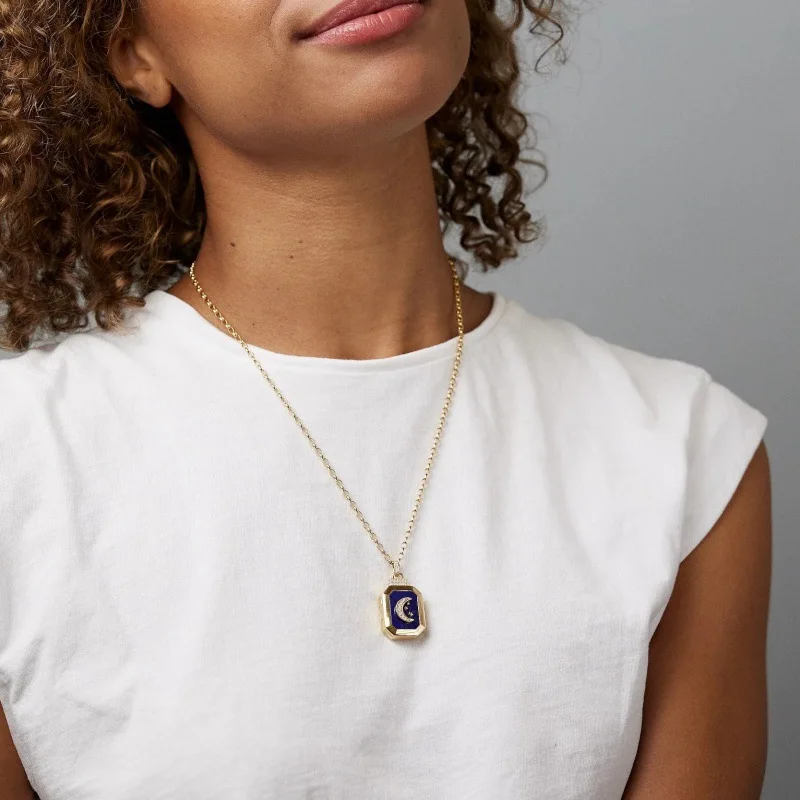 New Polaris Moon Love Oil Drip Necklace Color Clavicle Chain Arrow Through Heart Open and Close Phase Box Square Copper