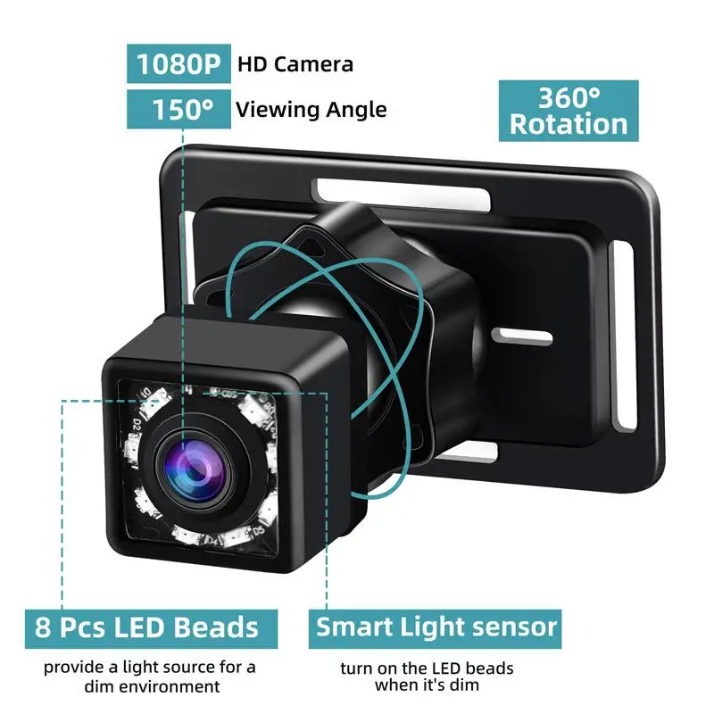 7 Inch Dual-Lens Car Baby Monitor Infrared Night Vision Camera