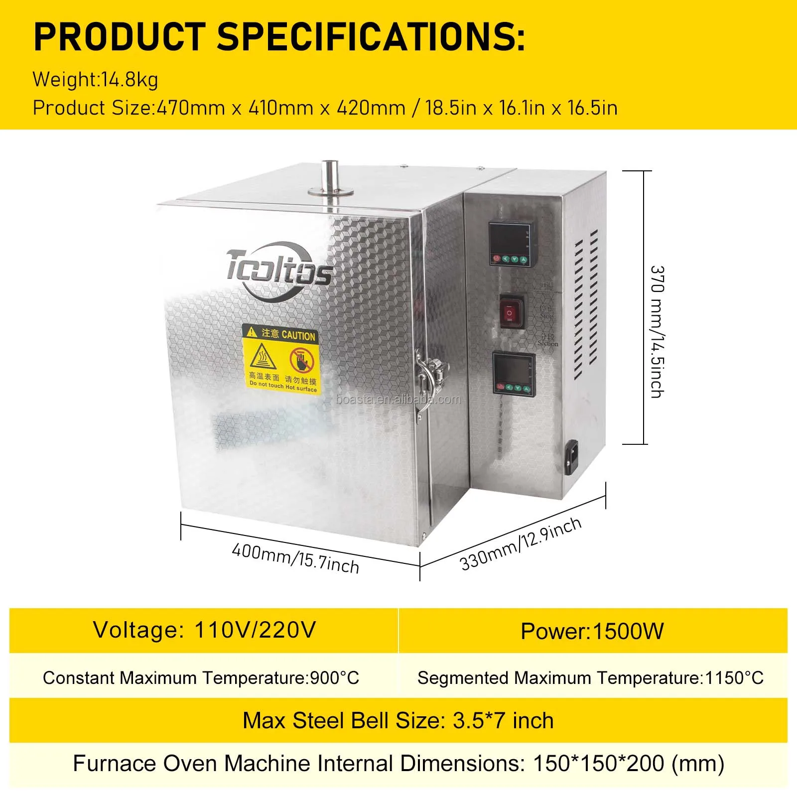 US   Jewelry Burnout Furnace 110V Programmable Casting Oven 900C Jewelry Kiln with Segmented Temperature Control