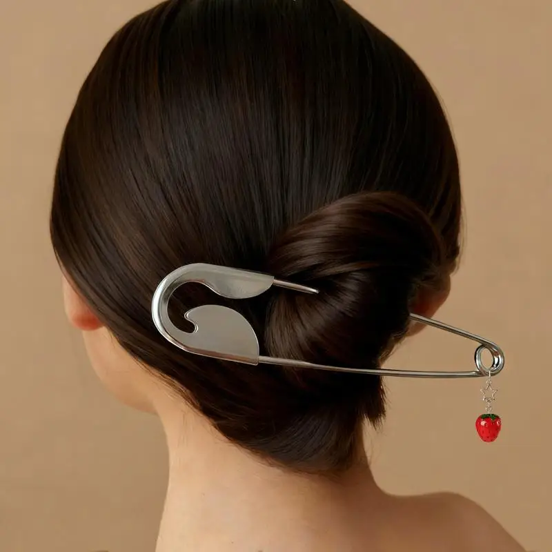 Riesige Sicherheitsnadel-Haarspange, neue große Sicherheitsnadel-Metall-Haarspangen, Haarschmuck für Damen und Mädchen, modische Haaraccessoires, Kopfschmuck. – Detail 2