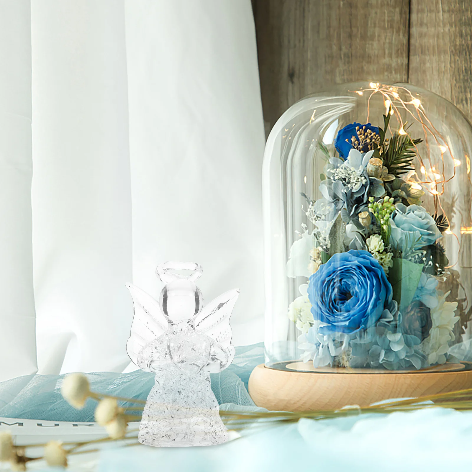 

1Pcs Blessing Angel Wind Chime Chic Glass Pendant Wedding Party Hanging Ornament Home Decor Glass Angel Hanging Pendant
