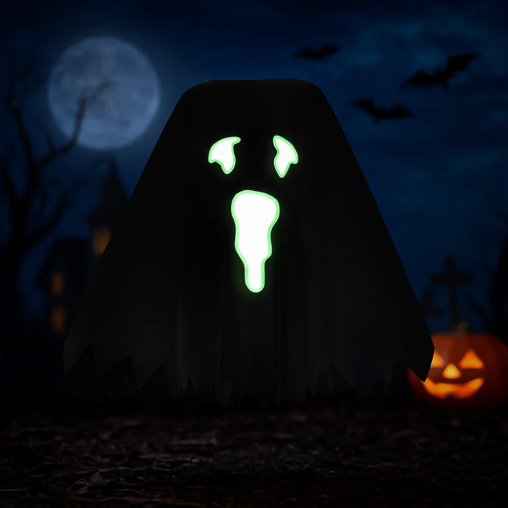 Clothing Prop Glowing Ghost Cape Party Cloak Fun Interaction Children's Halloween Costume Black Loose Luminous Ghost Shawl