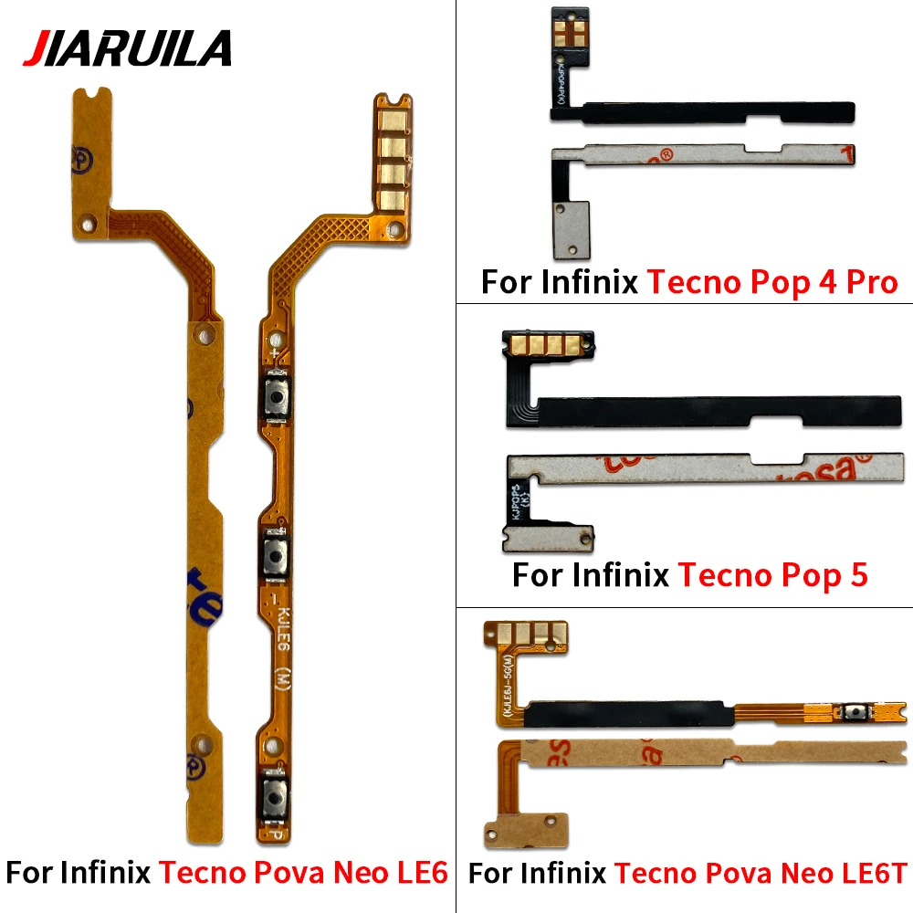 10Pcs Tested For Infinix Hot 20S 30 Play NFC Note 30 Smark Go Camon 15 20 Pro Pop Power on/off Volume Key Button Flex Cable