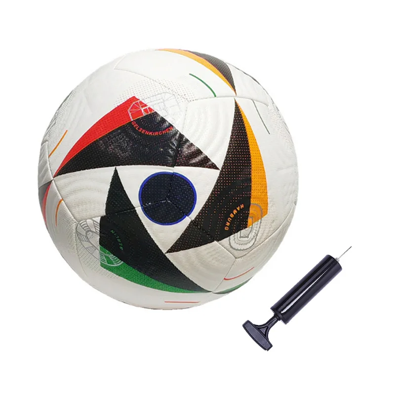 1pc No. 5 soccer training ball PU machine sewed game ball explosion-proof thickened wear-resistant soccer ball (with a pump）