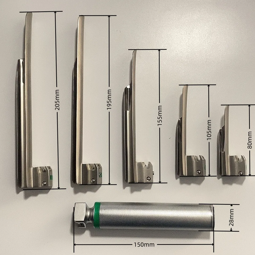 Right Opening Laryngoscope for Dogs, Cats, Dogs and Animals Assisted Intubation Fiber Optic Fiber Throat Lens Five Sheets