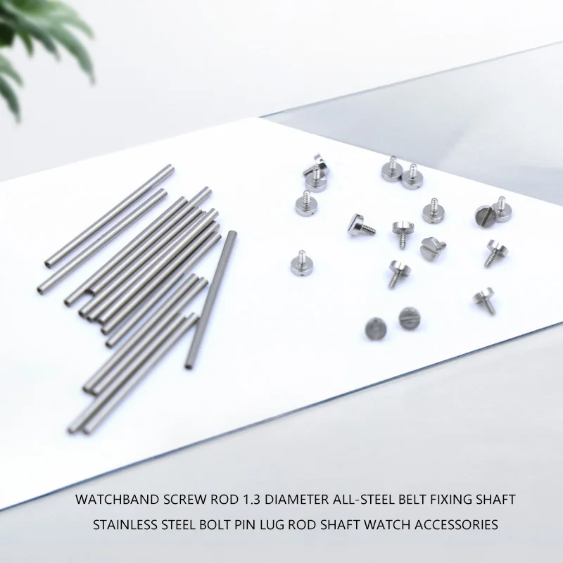 2PCs  Watchband Screw Rod 1.3 Diameter All-Steel Belt Fixing Shaft Stainless Steel Bolt Pin Lug Rod Shaft Watch Accessories