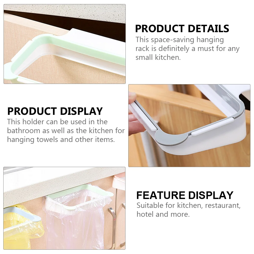 

4Pcs Non-Punching Garbage Bag Rack Kitchen Duster Cloth Hanger Multi-Functional Space-Saving Home Decor Hanging Rack