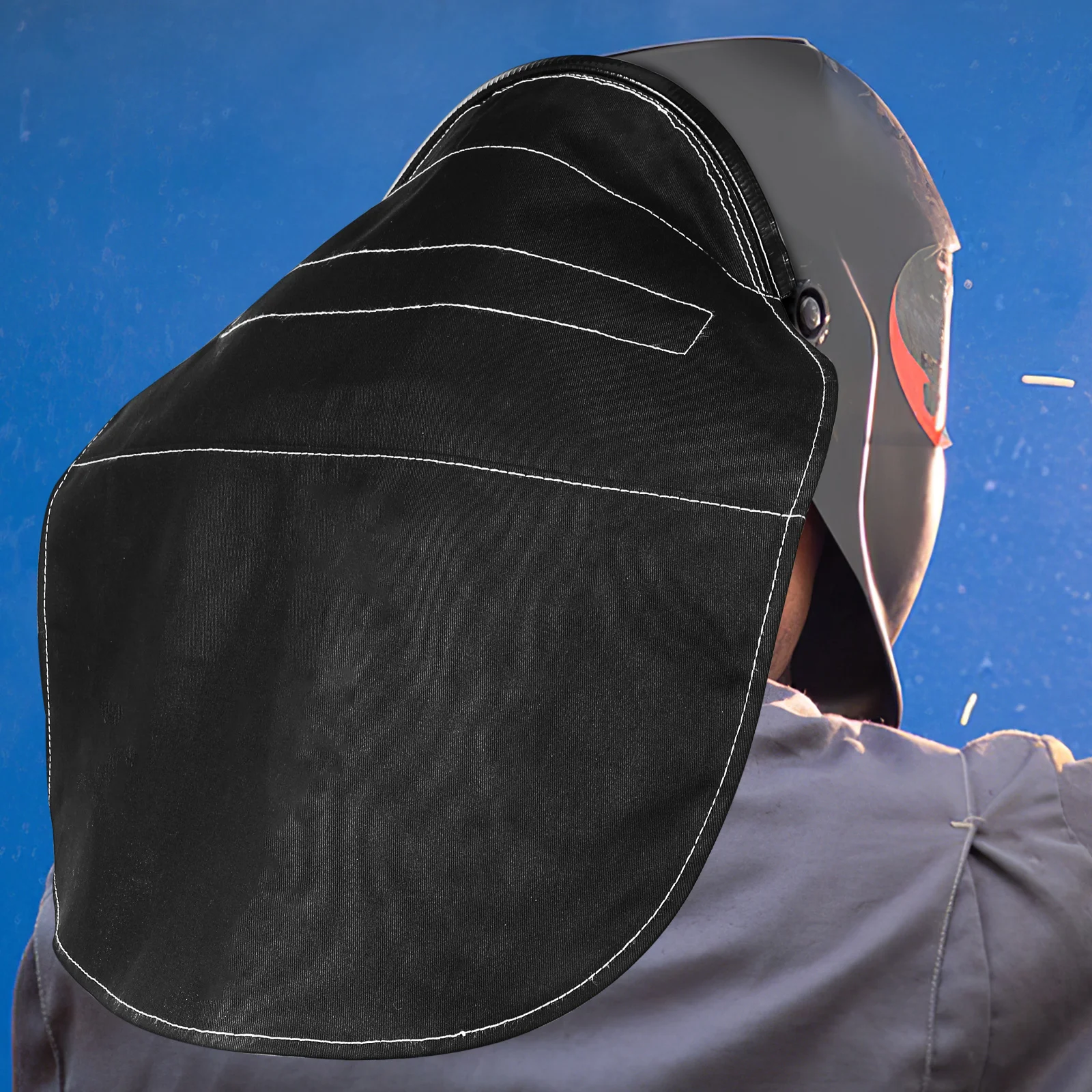 Capucha de circunferencia de cabeza de soldadura, cubierta trasera, protector de cuello, accesorios extendidos, tapa de tela ignífuga, extensión de soldador