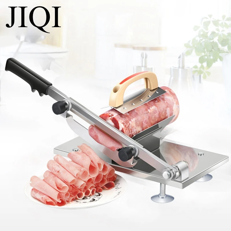 JIQI-Machine à trancher la viande en alliage et acier inoxydable, ménage manuel, épaisseur réglable, viande et légumes sl479