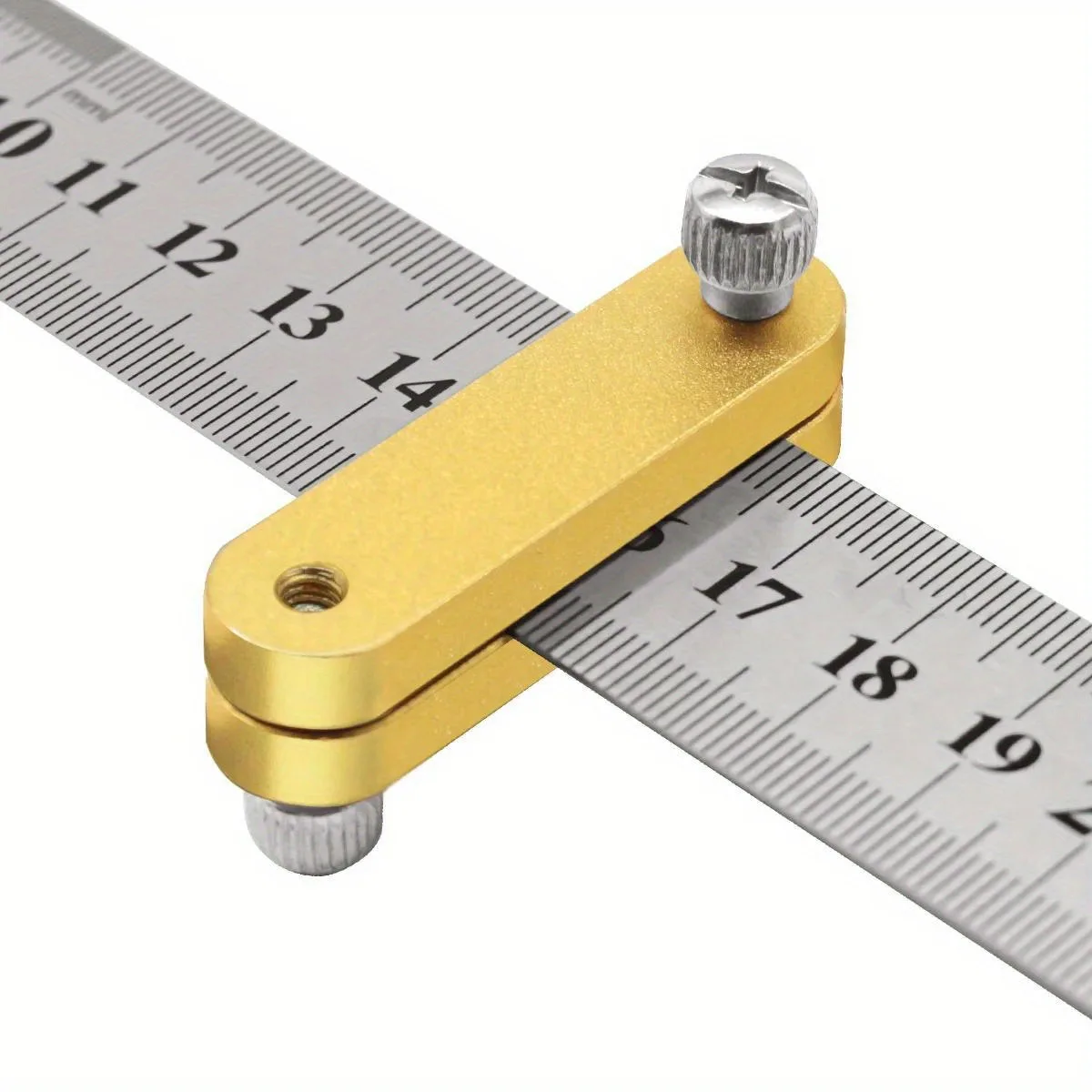 Steel Ruler Positioning Block Stop Carpentry Scriber Line Marking Gauge Woodworking Measuring Tools
