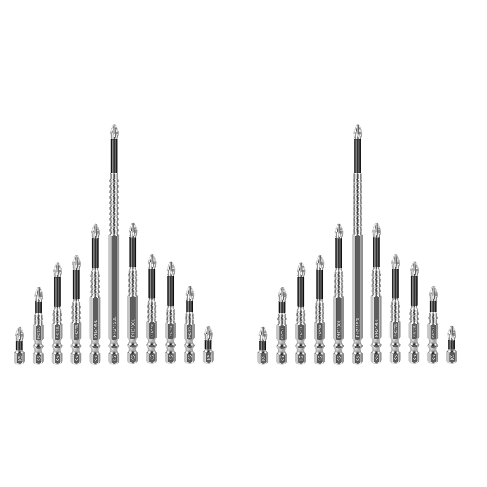 【EFFICIENT 】22Pcs Driver Bit K5 Impact Screwdriver Bits Anti-Slip Magnetic Drill Bits Teethphillips Crosshead Electric Drill
