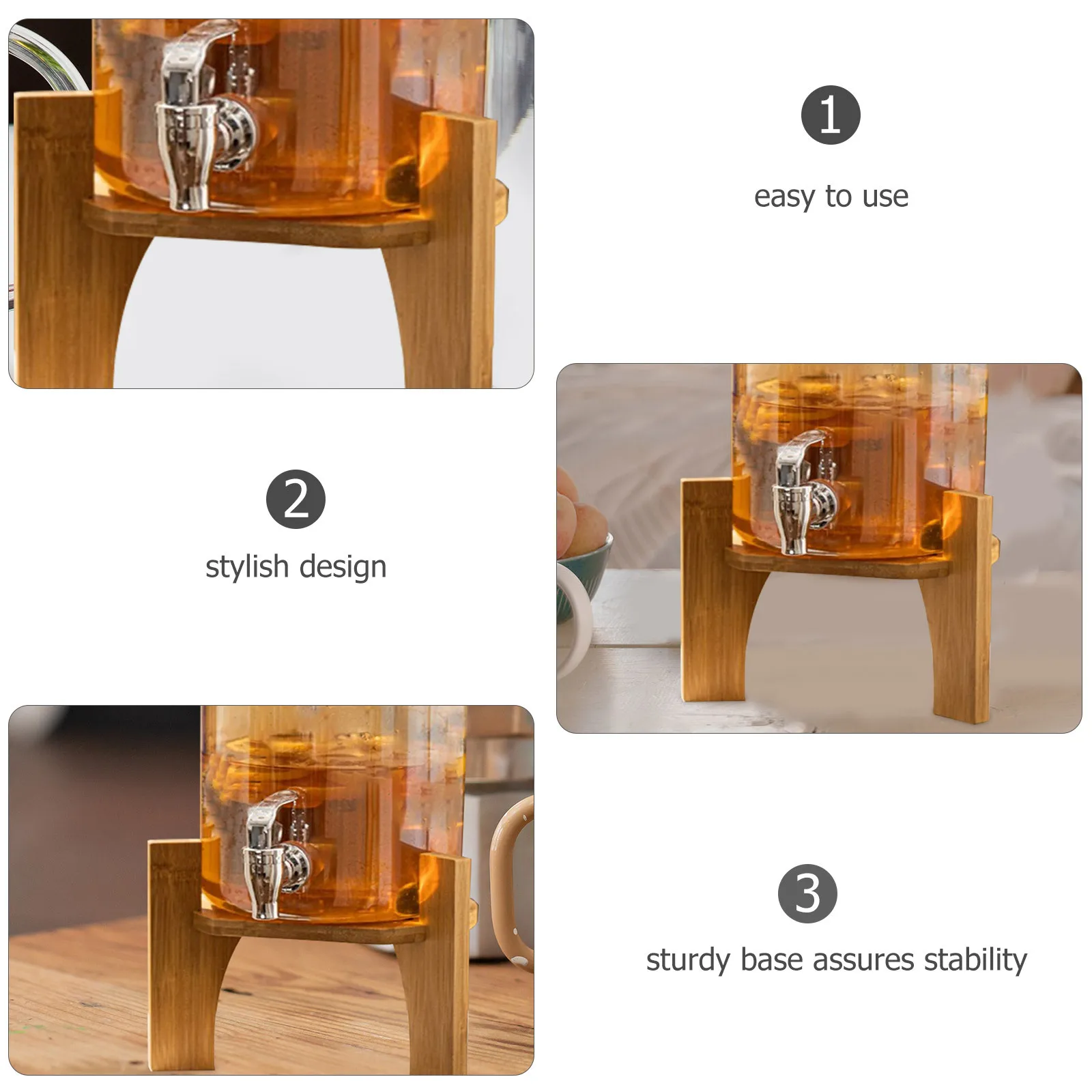 

Beverage Dispenser Stand Wood Stable Base Holder for Water Dispenser Drink Stand Only Indoor Outdoor Use