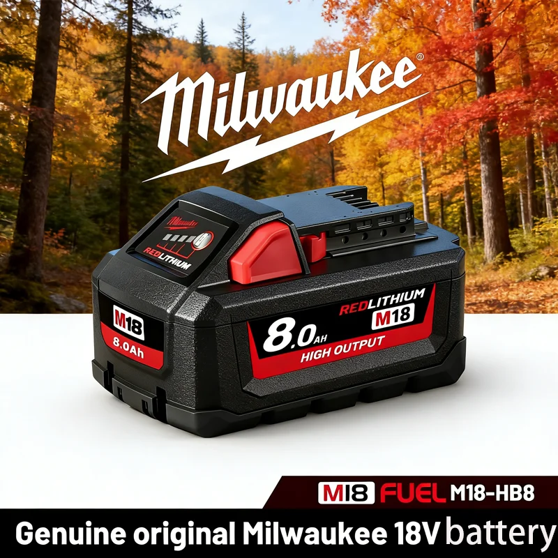 

8.0Ah High Performance Lithium ion Battery for Milwaukee M18 48-11-1860,48-11-1850 Suitable for Drills, Saws and Vacuum Cleaners