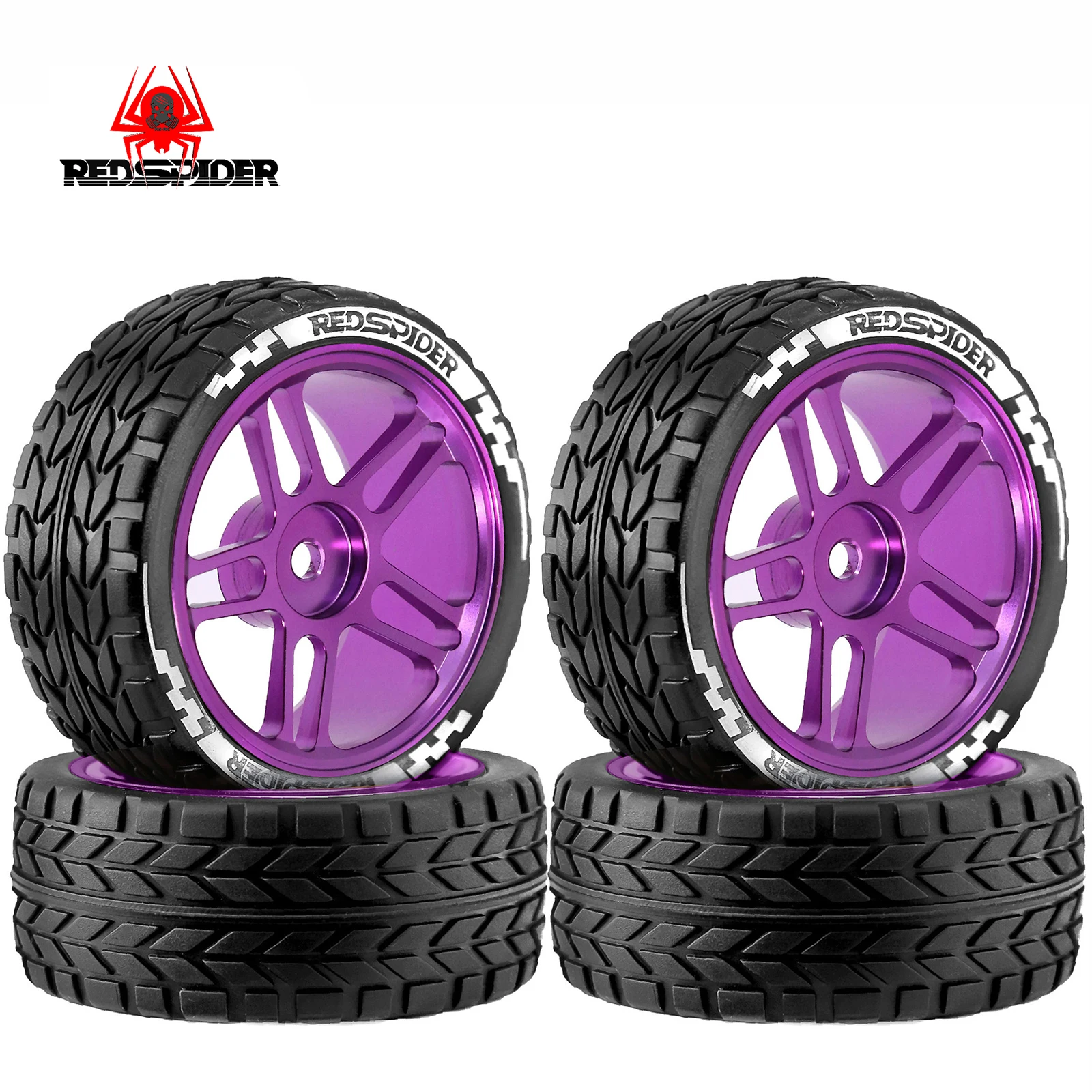 

RED SPIDER 1/10 4pcs RC On-Road Drift Racing Car Metal Wheel Rim Wheel Hubs tires for HSP HPI Sakura Tamiya Kyosho