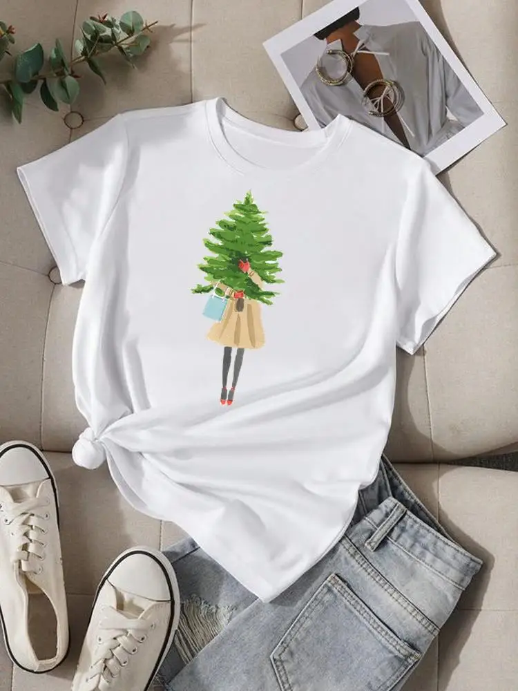 Luipaard Mooie Trend Jaren 90 Stijl Print Vrolijk Kerstfeest Nieuwjaar Top Grafisch T-Shirt Vrouwen Mode Kleding Korte Mouw T-Shirts