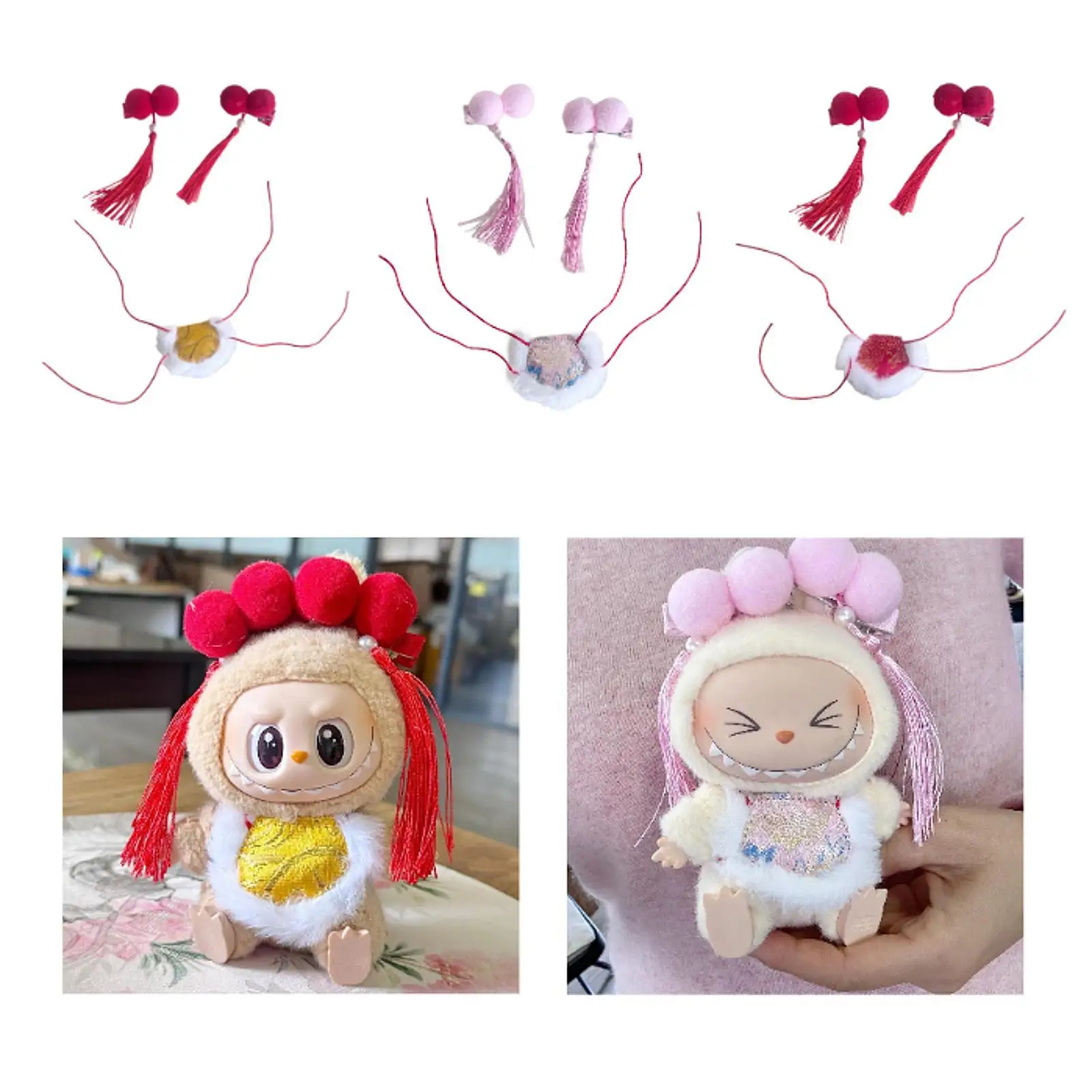 Xmas Doll Outfits Plush Doll Clothing for 15cm Doll Baby Doll New Year Gifts