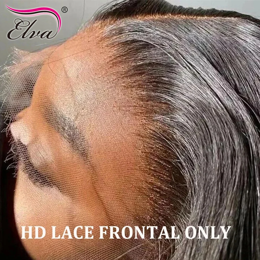 

Elva 7x7/6x6/5x5 HD Lace Closure Human Hair Melt Skin Deep Part Natural Scalp Real HD Lace Closure Only Straight Virgin Hair