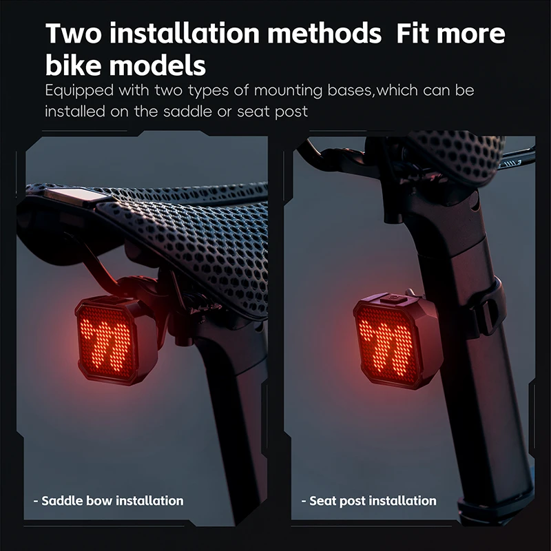 

WEST BIKING Синхронизированный DIY Pixel Задний фонарь IP66 Водонепроницаемый Smart Sensing Задний фонарь для велосипеда Яркость тормоза Велосипедный светодиодный фонарь