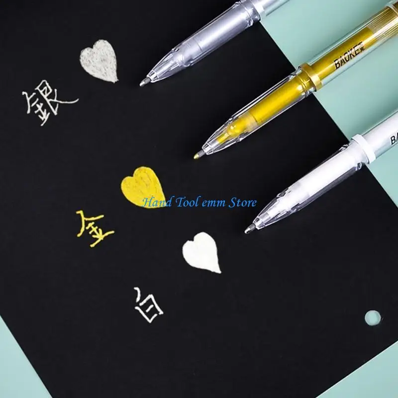 

H37F Highlighter Pen Gel Pen 1mm Fine Tip Fast Drying Water Resistant For Art Drawing Scrapbooking Writing on Paper