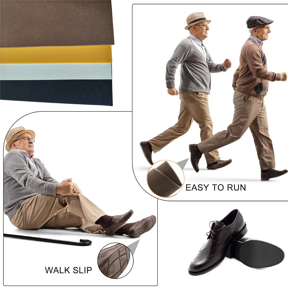 Rubber Sole for Shoe Repair Materials Shoe Protector Sole for Sneaker & High Heels Outsole Replacement Non-Slip Shoe Bottom Grip