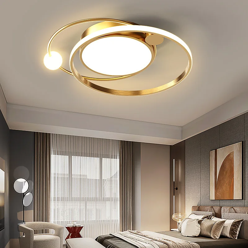 European Modern Minimalist LED Wrought Iron Ceiling Lamp Living Room Dining Room Study Bedroom Decorative Lighting Lamps