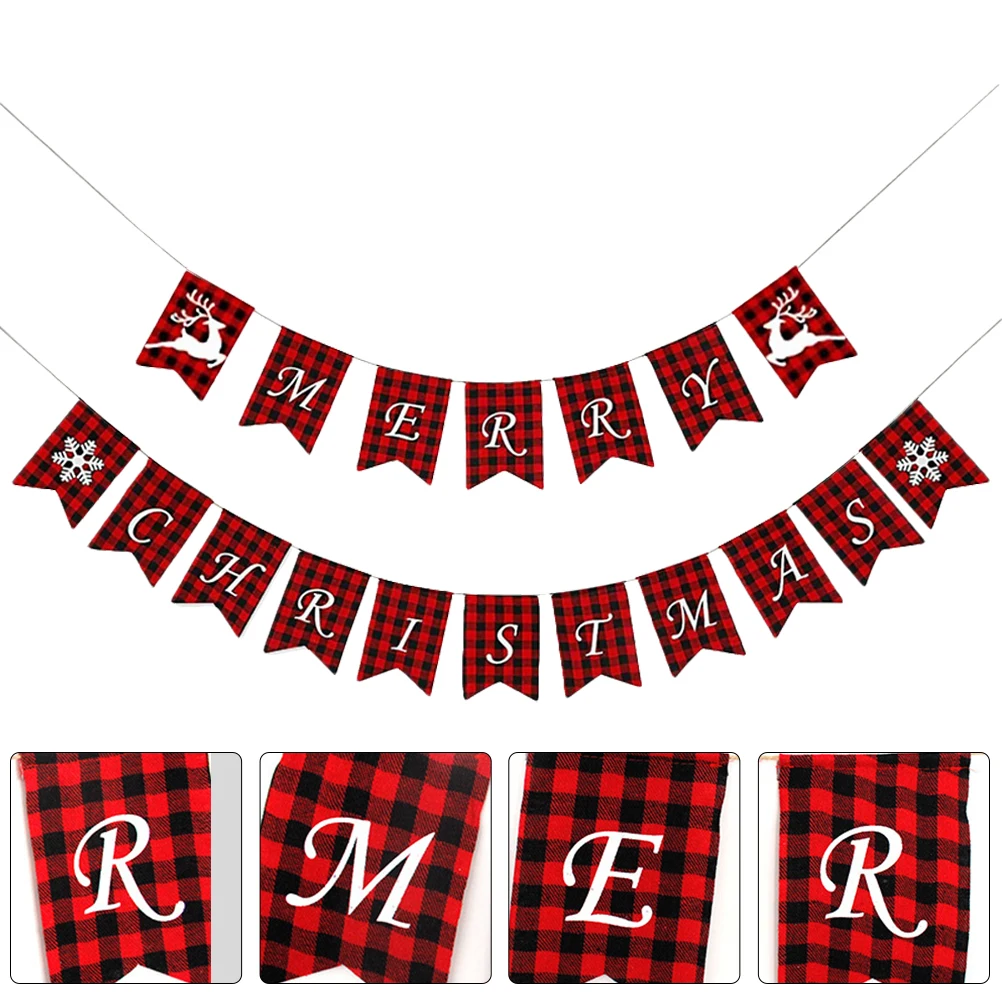 

1set Christmas Decoration Flags Bunting Festive Party Accessories Wedding Home Shop Bar Decorative Banner String Fishtail Banner