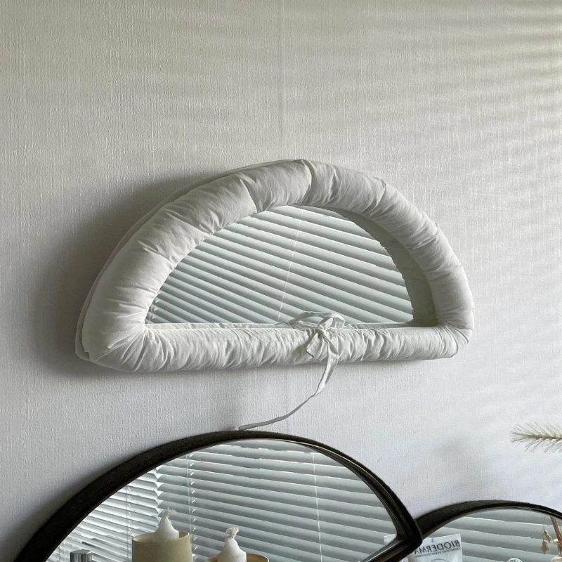 Modern design style cloud cotton frame semi-circular pendant cushion pillow filled floor mirror