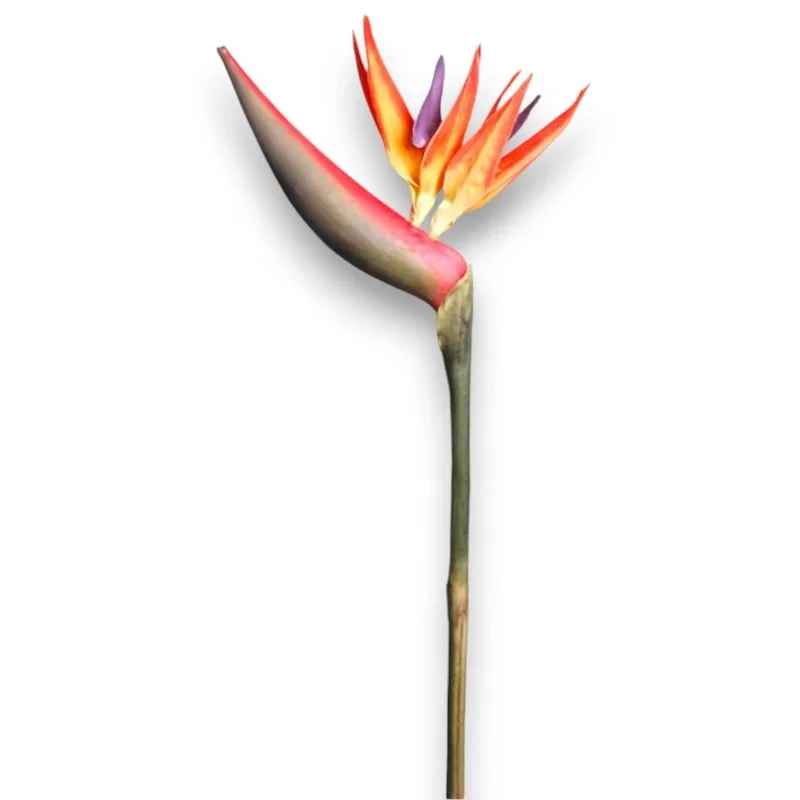 

Tropical 95cm Orange Artificial Plant Bird of Paradise and Starfish Flower