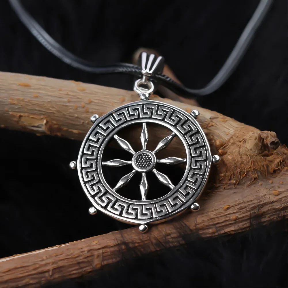 Boutique Pure Tin Punk Vintage Rudder Necklace Compass Domineering Pendant with Personalized Jewelry Accessories Gift