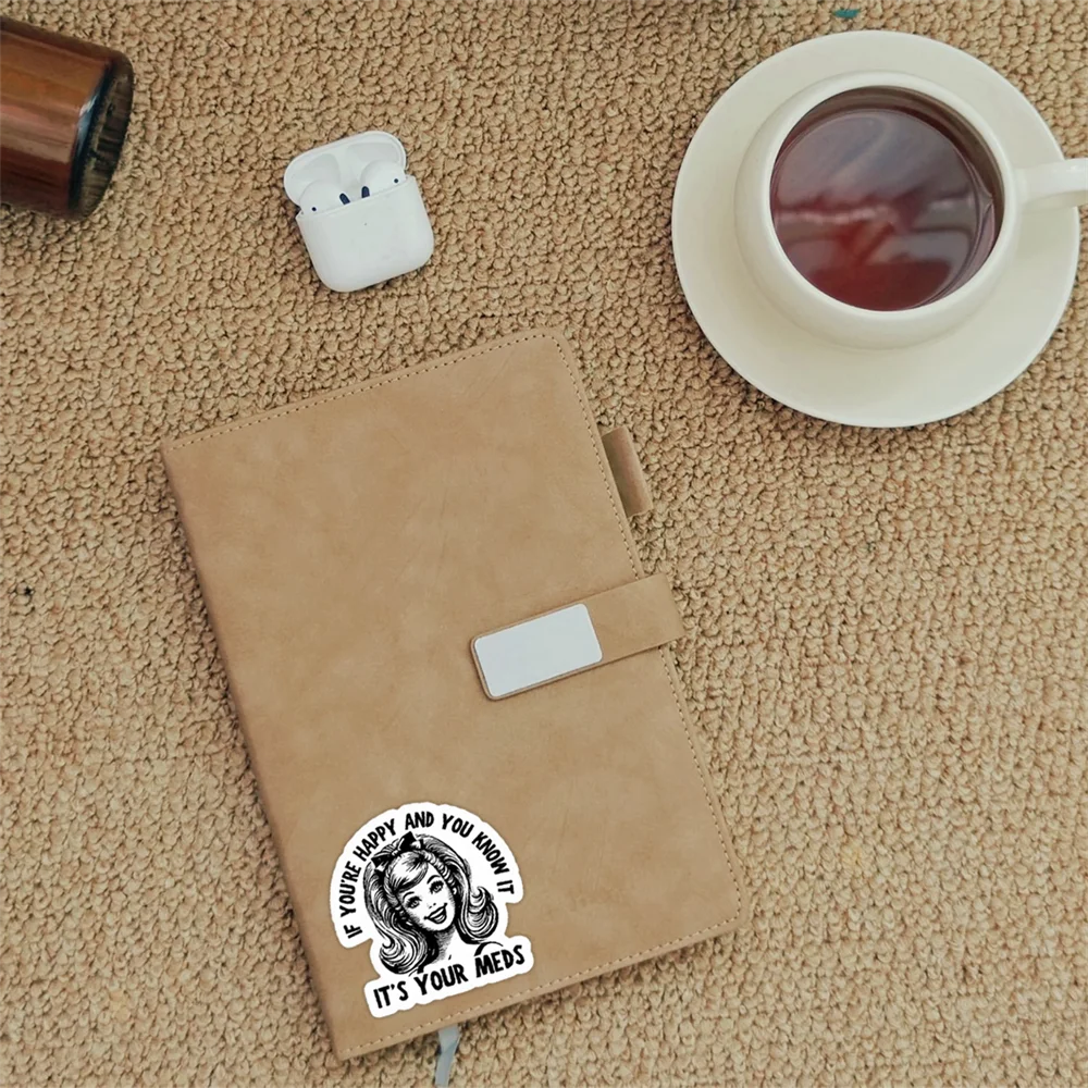 10 قطع "إذا كنت سعيدًا وأنت تعرف ذلك" ملصق لاصق اقتباس مضحك لأجهزة الكمبيوتر المحمولة وألواح التزلج وزجاجات المياه والمزيد #4