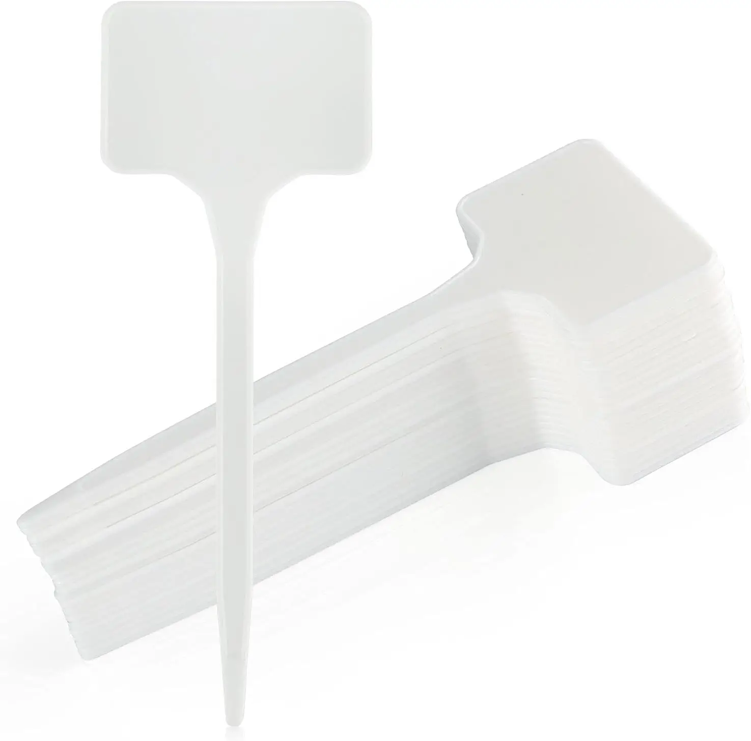 

Большие пластиковые этикетки для растений, 6 дюймов, 50 штук, белые, прочные, особо крупные, Т-образные, для клумб и горшков