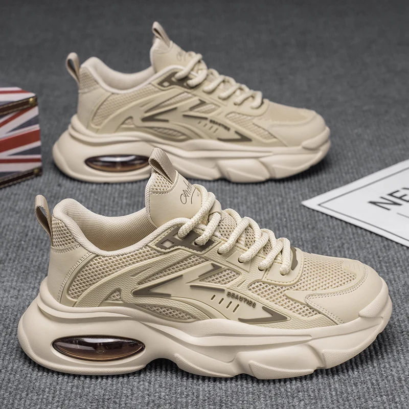 أحذية رياضية رجالية فاخرة للجري قابلة للتنفس، أحذية رياضية كاجوال بدون كعب أنيقة، أحذية تنس للسباق للرجال، تصميم مريح سهل الارتداء