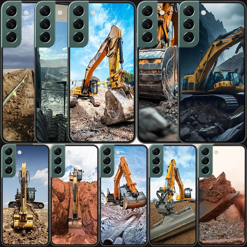 Construction Machinery Excavator Phone For Samsung S25 Edge Galaxy S22 Ultra S21 S10 S9 Plus S20 S23 S24 FE Case S10E Cover Sili