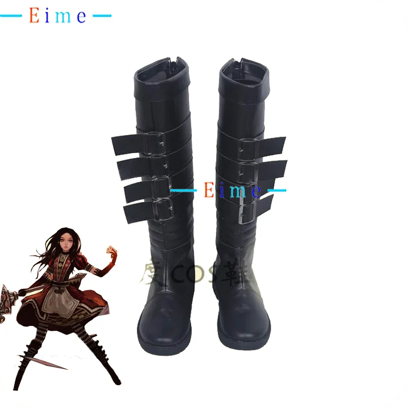 

Alice Returns Cosplay Shoes Anime Accessories Cosplay Props Christmas Party PU Shoes Halloween Carnival Boots Custom Made
