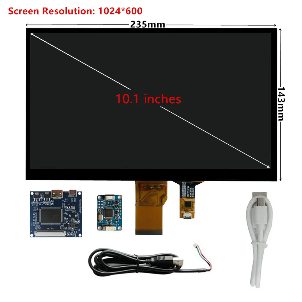 Imagem -02 - Polegada Lcd Monitor de Tela de Controle Driver Board Digitador Touchscreen Hdmi-compatível para Raspberry pi pc 10.1