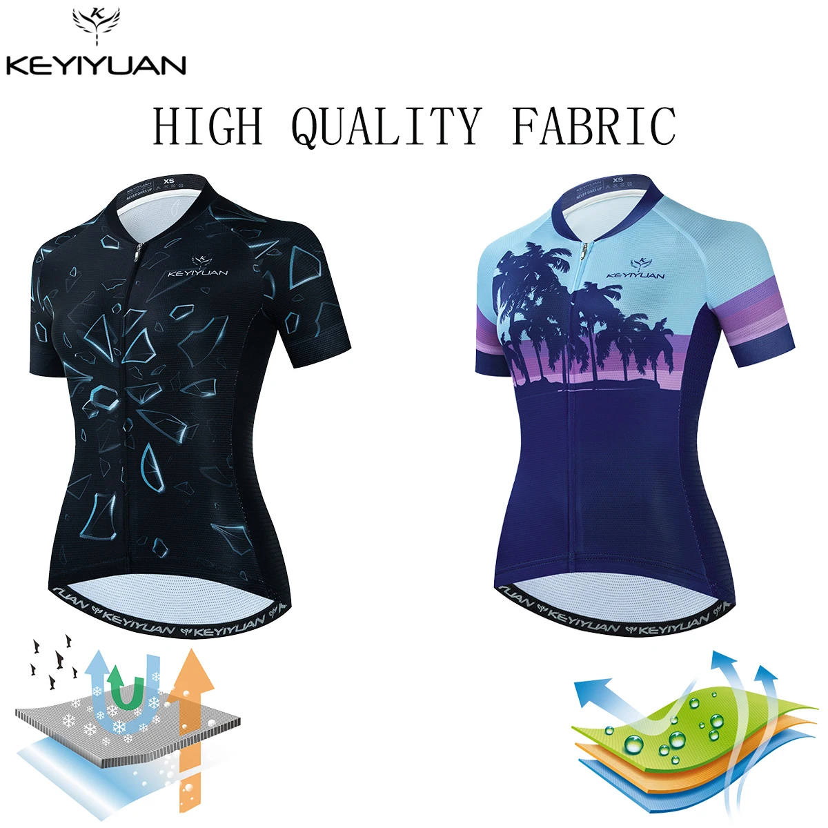 

KEYIYUAN Women Cycling Jersey Summer Short Sleeve Retro Bicycle Clothes Breathable Bike Sports Wear Camisa Ciclista Feminina