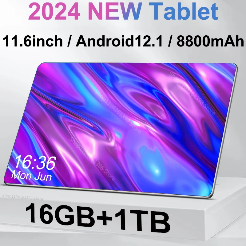 2024 5G абсолютно новый 11,6-дюймовый планшет Android 12.0 8800 мАч 16 ГБ ОЗУ 1 ТБ ПЗУ Wifi 10 ядер планшеты ПК сеть глобальная