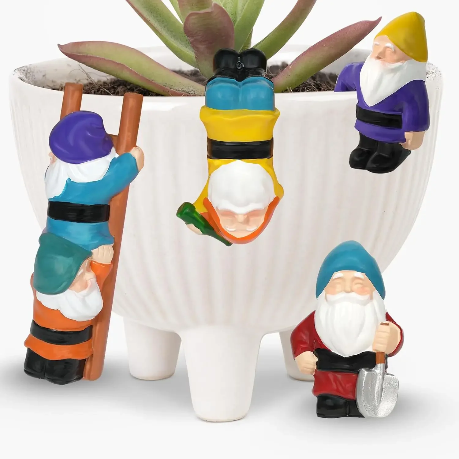 Garden gnome statue elf flower pot hanging hug mini hanging gnome statue pendant