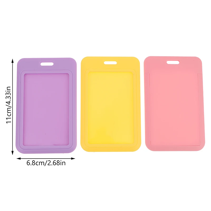1Pc Two-Sided Credit Card Cover Hard Plastic Badge Holders With Slot For Event Staff Tag ID Card Holder Pass Strap