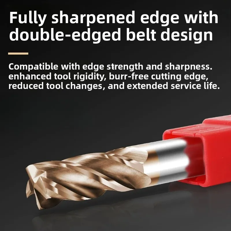 AGT 60° Carbide End Mill, 4 Flute Extended Length, Tungsten Steel Flat Milling Cutter for Steel,Tool
