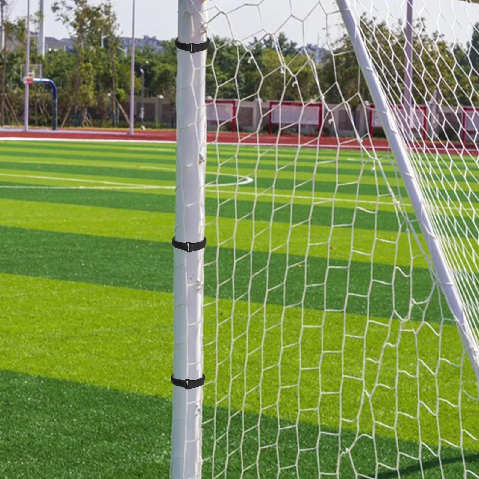 10 قطع من أشرطة كرة القدم الثابتة القابلة للتعديل، أربطة تثبيت لاصقة قابلة لإعادة الاستخدام، ربطات مرفقة لملعب كرة القدم